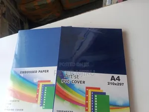 A4 Binding Cover Set , Embossed and PVC Paper 100 Sheets