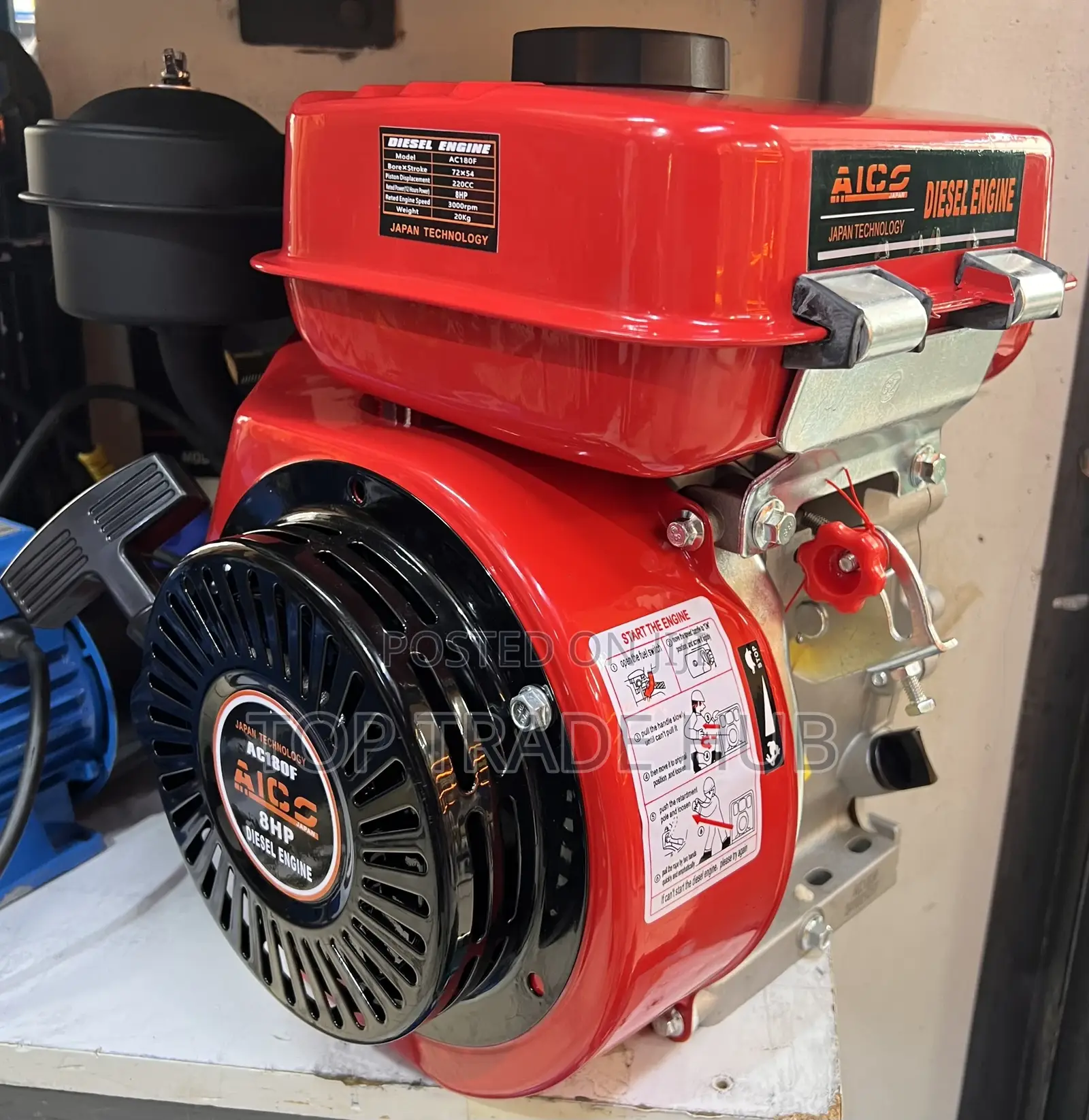 Aico Ac180f Japan Diesel Farm Engine 8hp