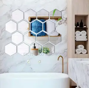 Hexagon Acrylic Wall Mirrors-Stick It, Style It