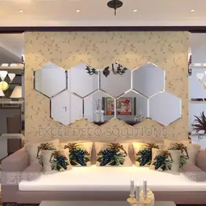 12pcs in a Set Acrylic Wall Mirror(Silver Set)