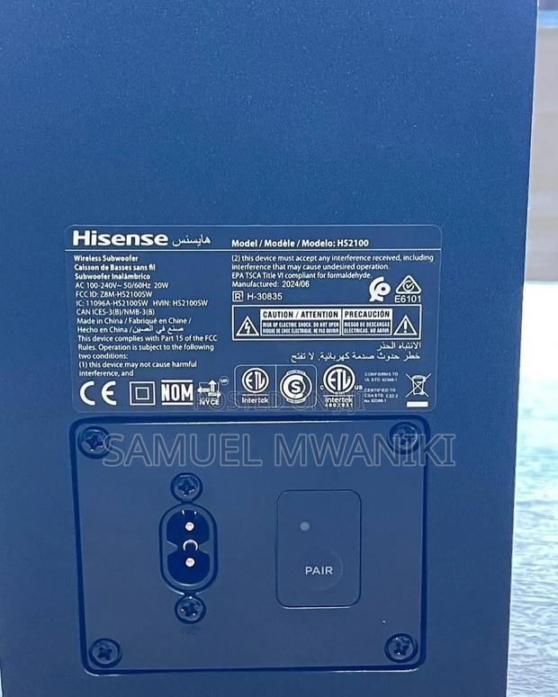 Hisense Soundbar 2.1ch Hs2100
Wireless Subwoofer 240 Watts - thumbnail 6