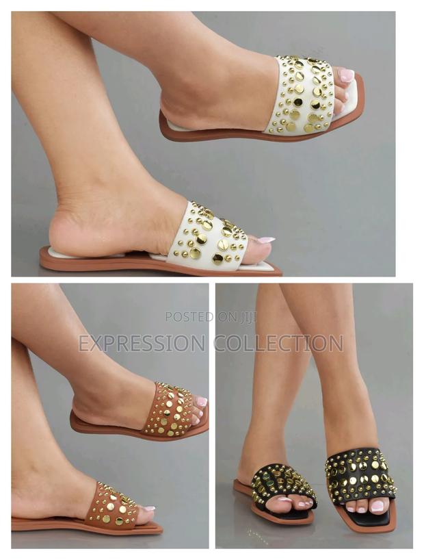 Glittery Open Flat Sandals
