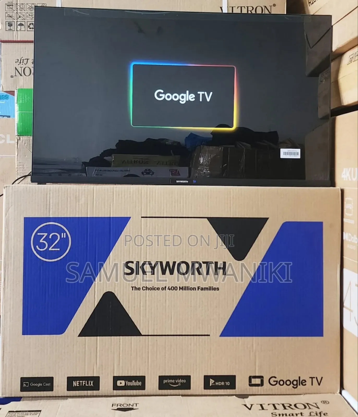 Skyworth 32" Full Hd Frameless Smart Google Tv Black