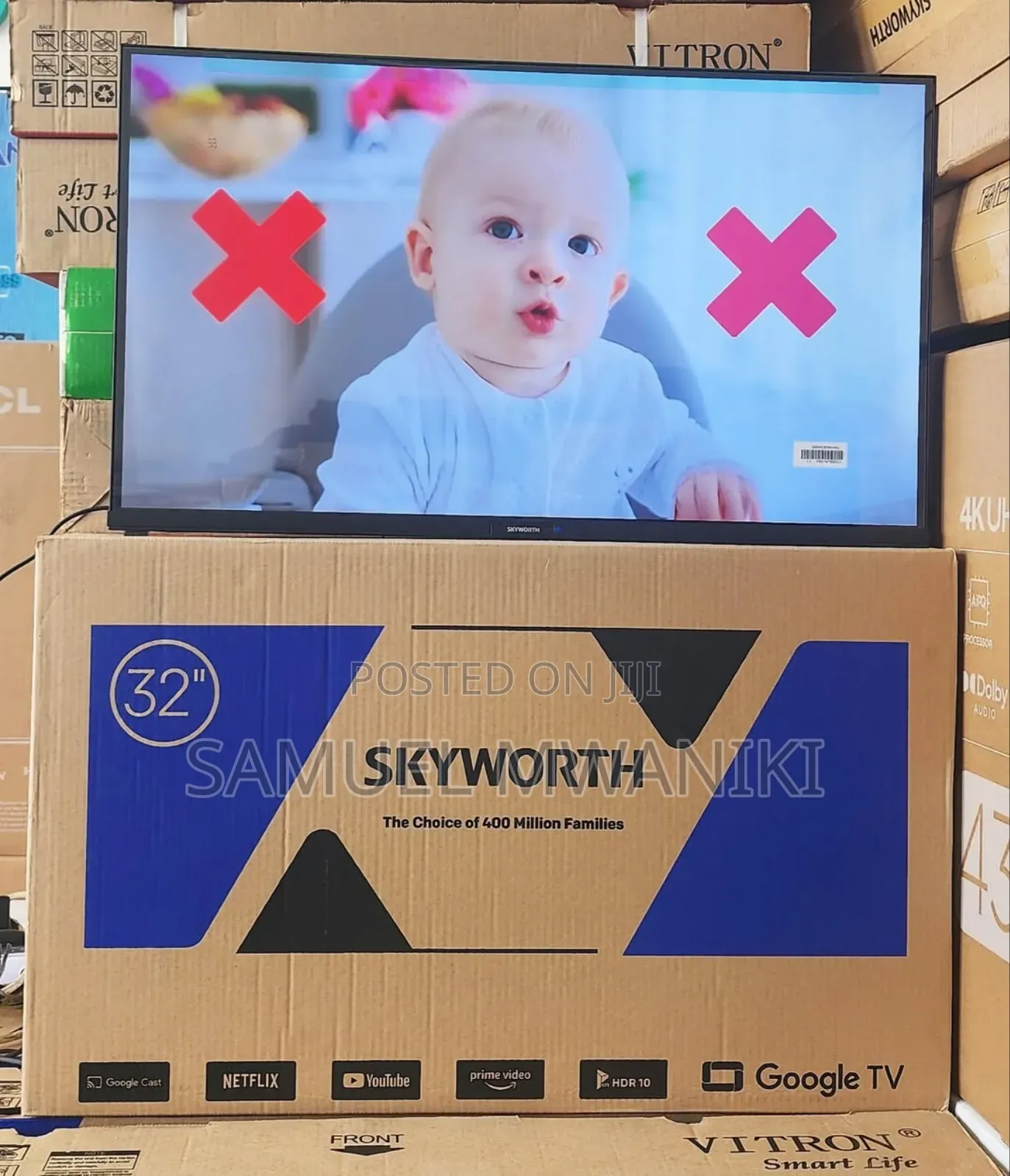 Skyworth 32" Full Hd Frameless Smart Google Tv Black
