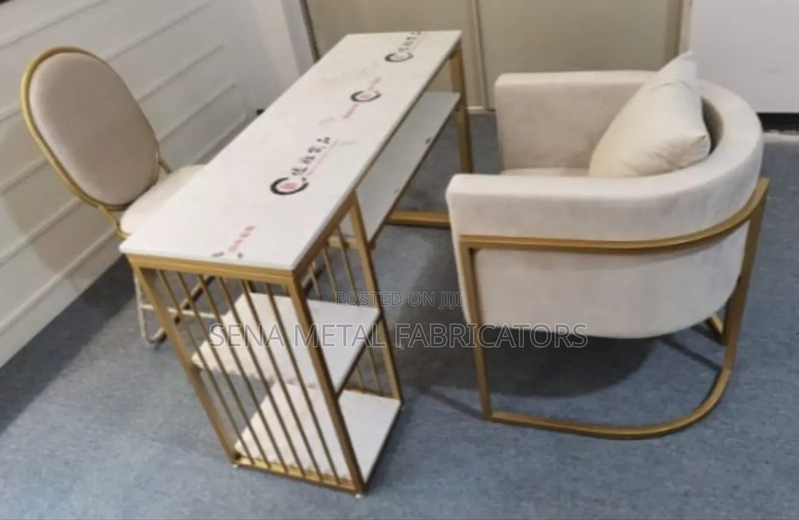 Unique Salon Styling Chairs and a Manicure Table.