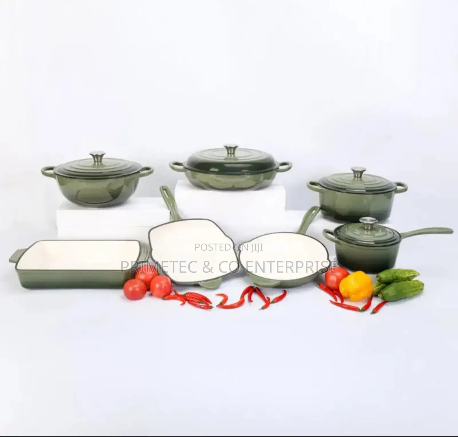 11 PCS Enamel Cast Iron Cooking Pots