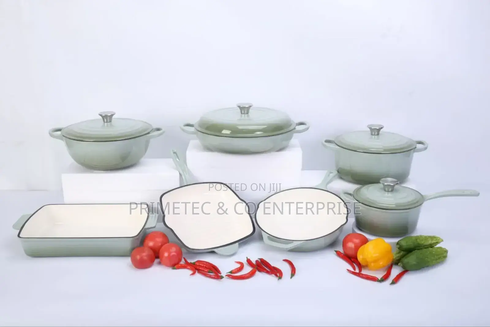 11 PCS Enamel Cast Iron Cooking Pots