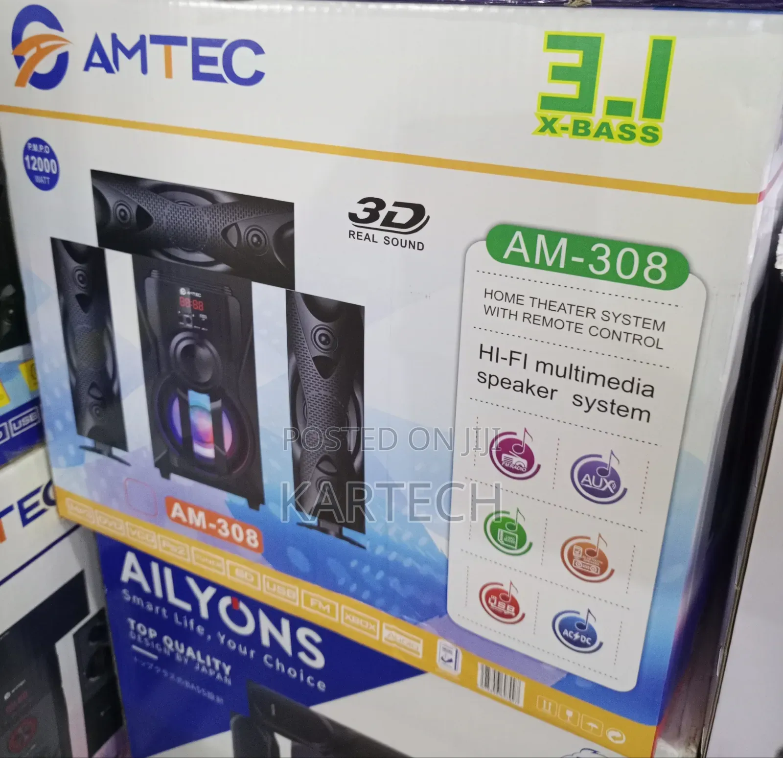 Amtec Am-308 3.1ch X-Bass Multimedia Home Theater System