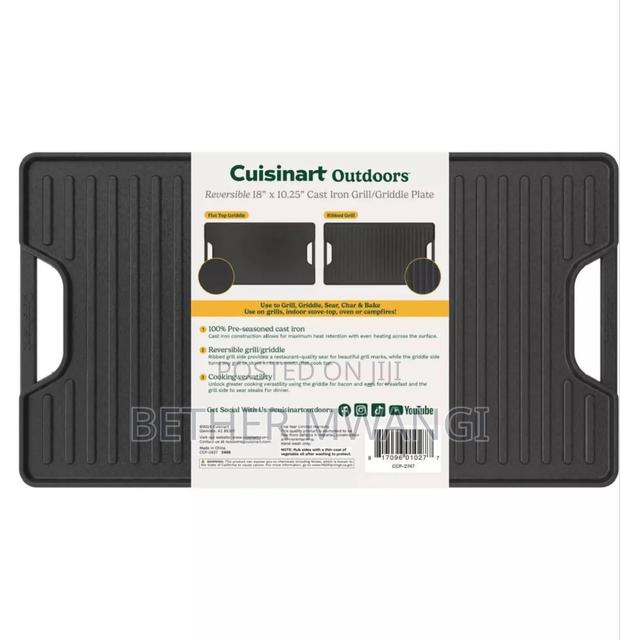 Cuisinart 2-in-1 Cast Iron Reversible Griddle Plate in Kenya - thumbnail 4