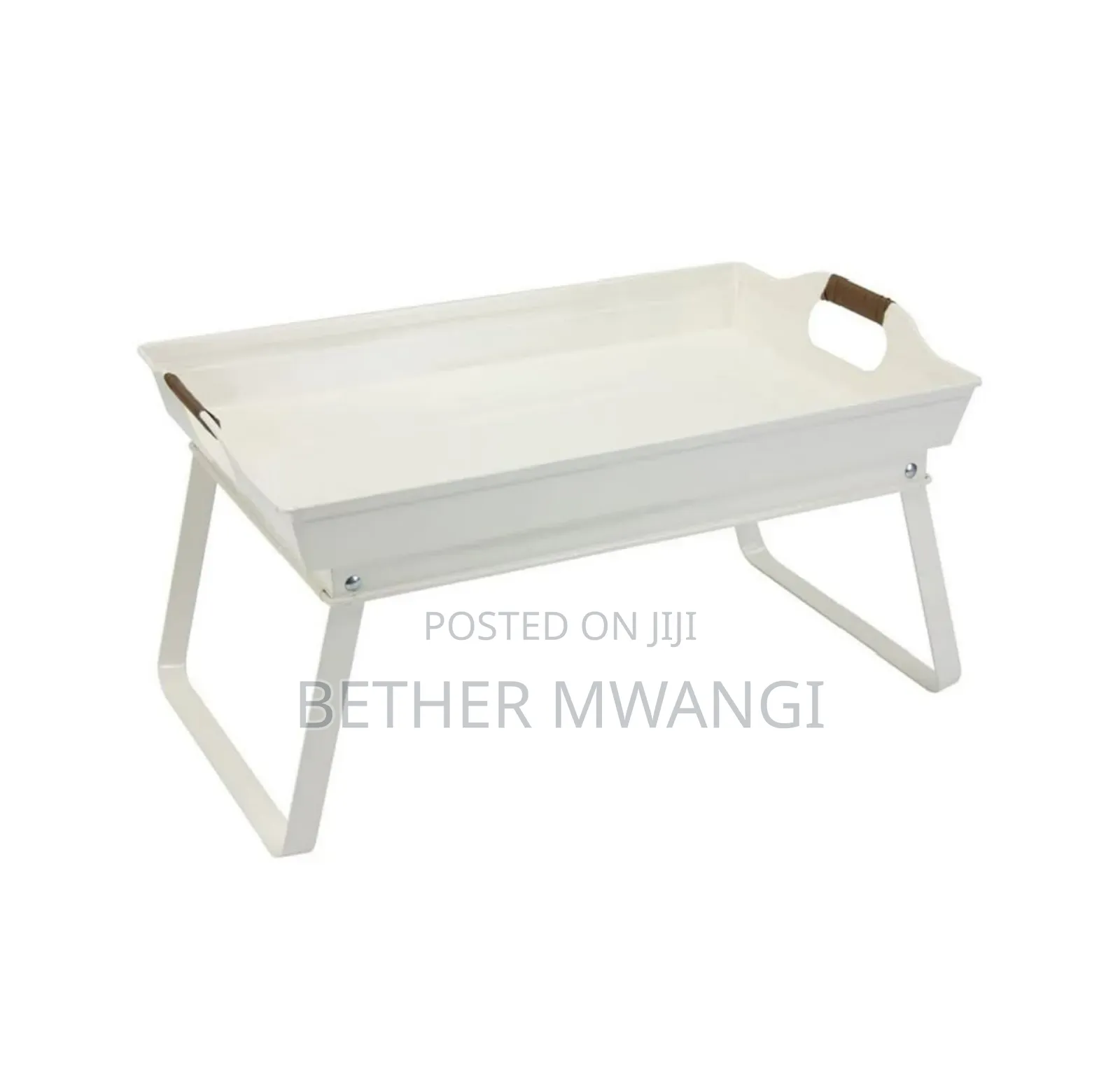 Vanilla White Rectangle Galvanized Steel Bed Serving Tray