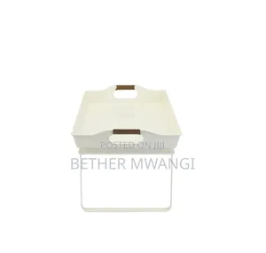 Vanilla White Rectangle Galvanized Steel Bed Serving Tray