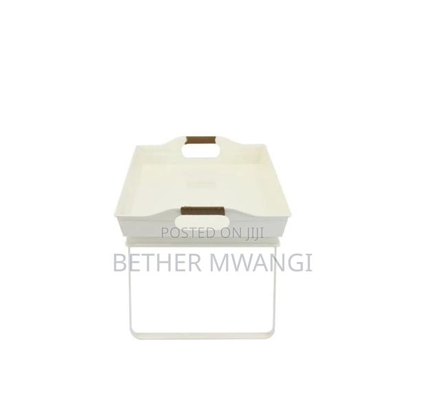 Vanilla White Rectangle Galvanized Steel Bed Serving Tray - thumbnail 4