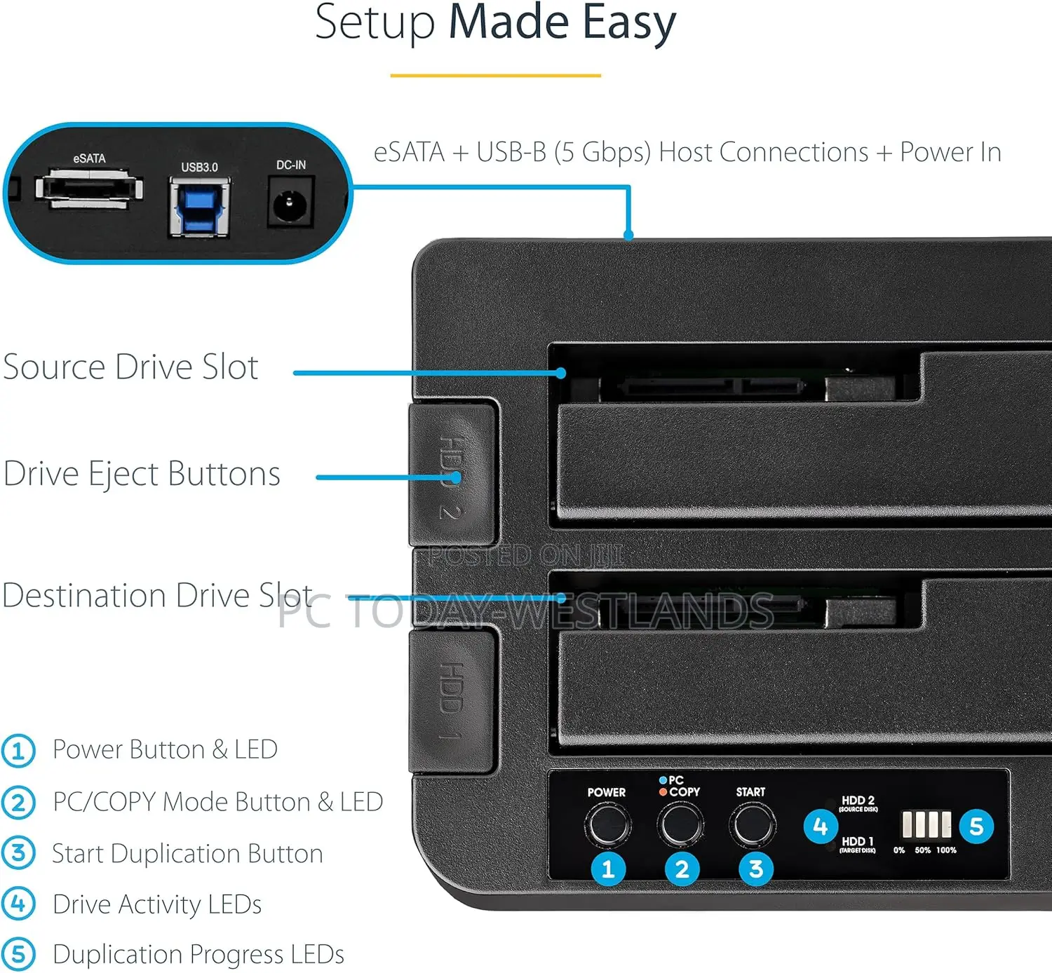 Startech.Com Esata Usb 3.0 Hard Drive Duplicator Dock