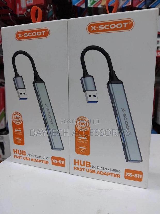 X-Scoot 4-in-1 4port Usb Hub (Grey Usb) - thumbnail 2