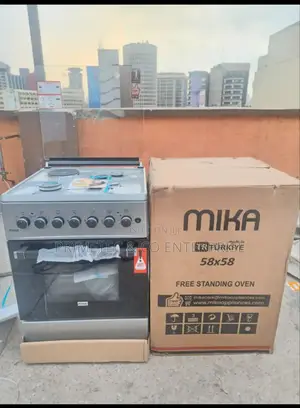 Silver Mika Standing Cooker 58 X 58 3 Gas + 1electric