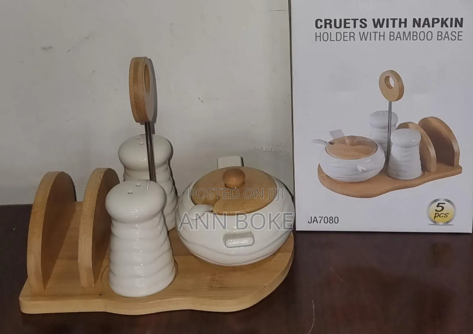 *Ja7080 or Ja7923 5pc Ceramic Cruets Napkin Holder Now