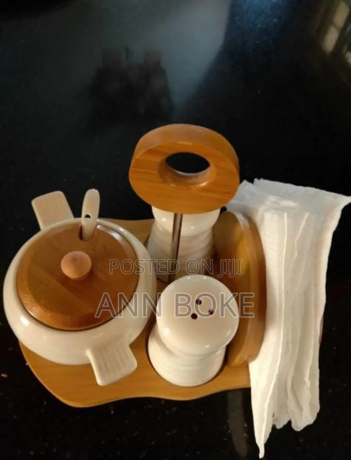*Ja7080 or Ja7923 5pc Ceramic Cruets Napkin Holder Now