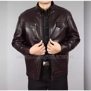 Executive Men Brown Leather Jacket