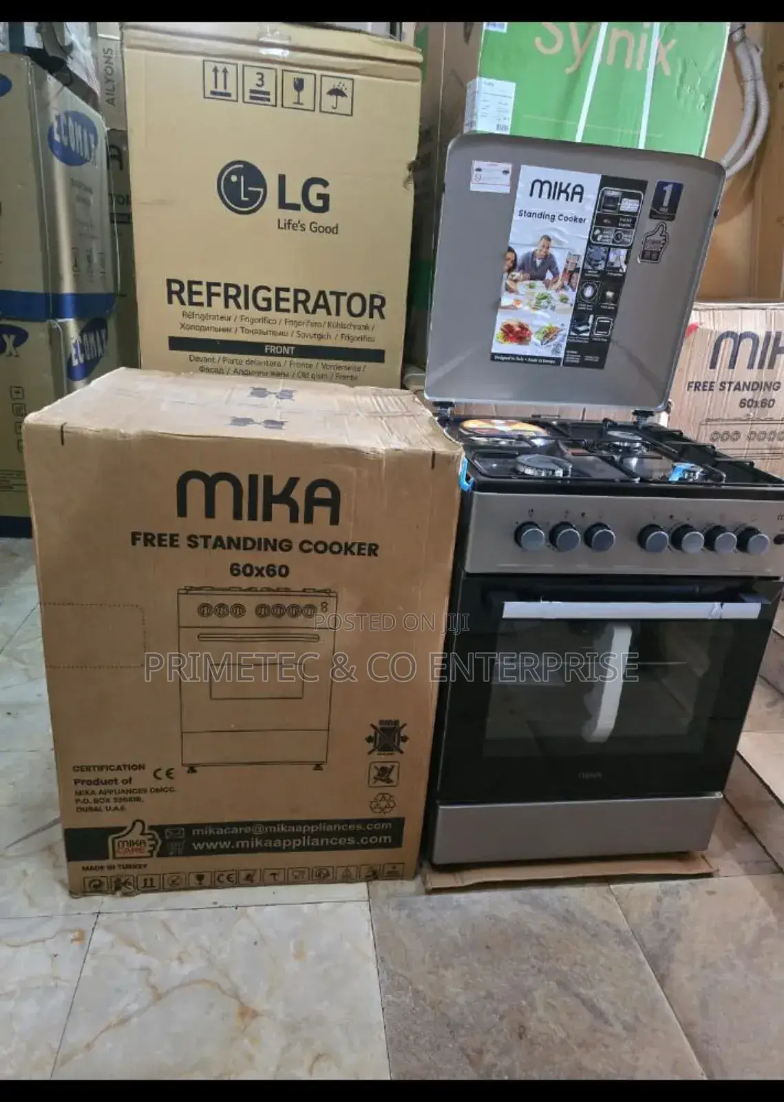 60*60 Mika 3+1 Free Standing Cooker in Black and Silver