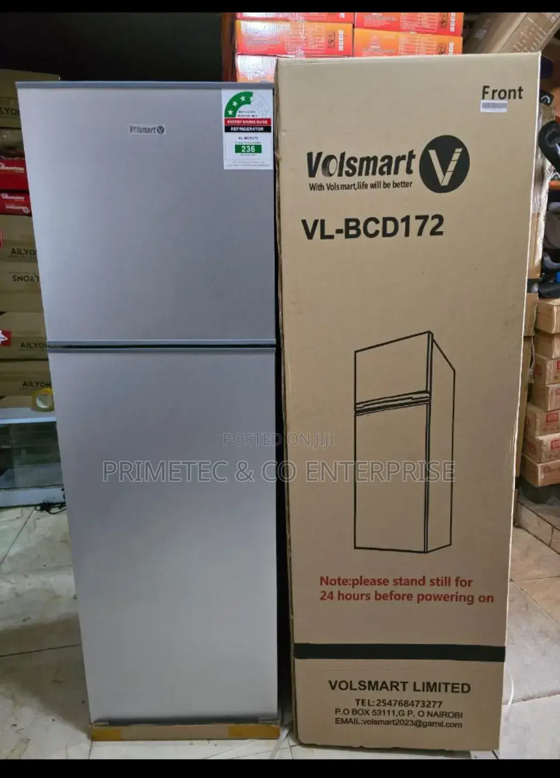 Silver Volsmart 172litres Double Door Refrigerator