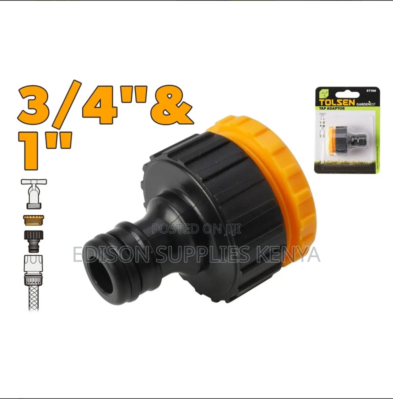 Hose Connectors Tolsen Tap Adaptor 3/4" Inch 1" Inch 57160