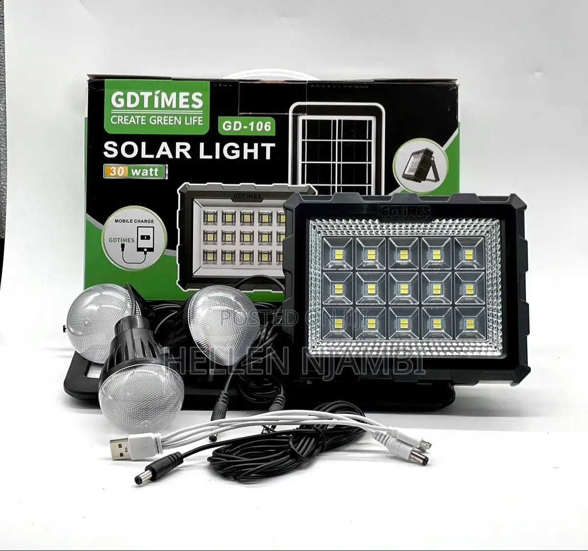 Gd Times Js-106 Solar Light System With 3led Bulbs