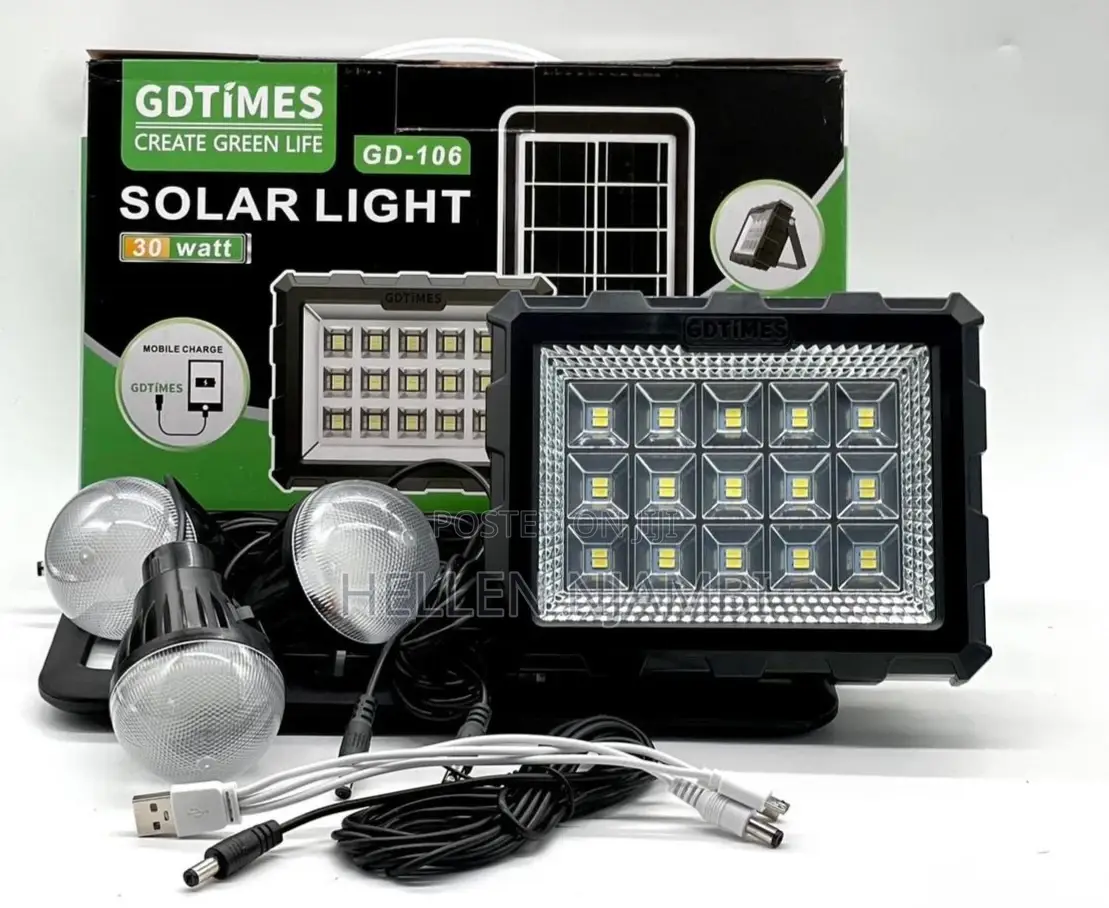 Gd Times Js-106 With 3led Bulbs Solar Light System