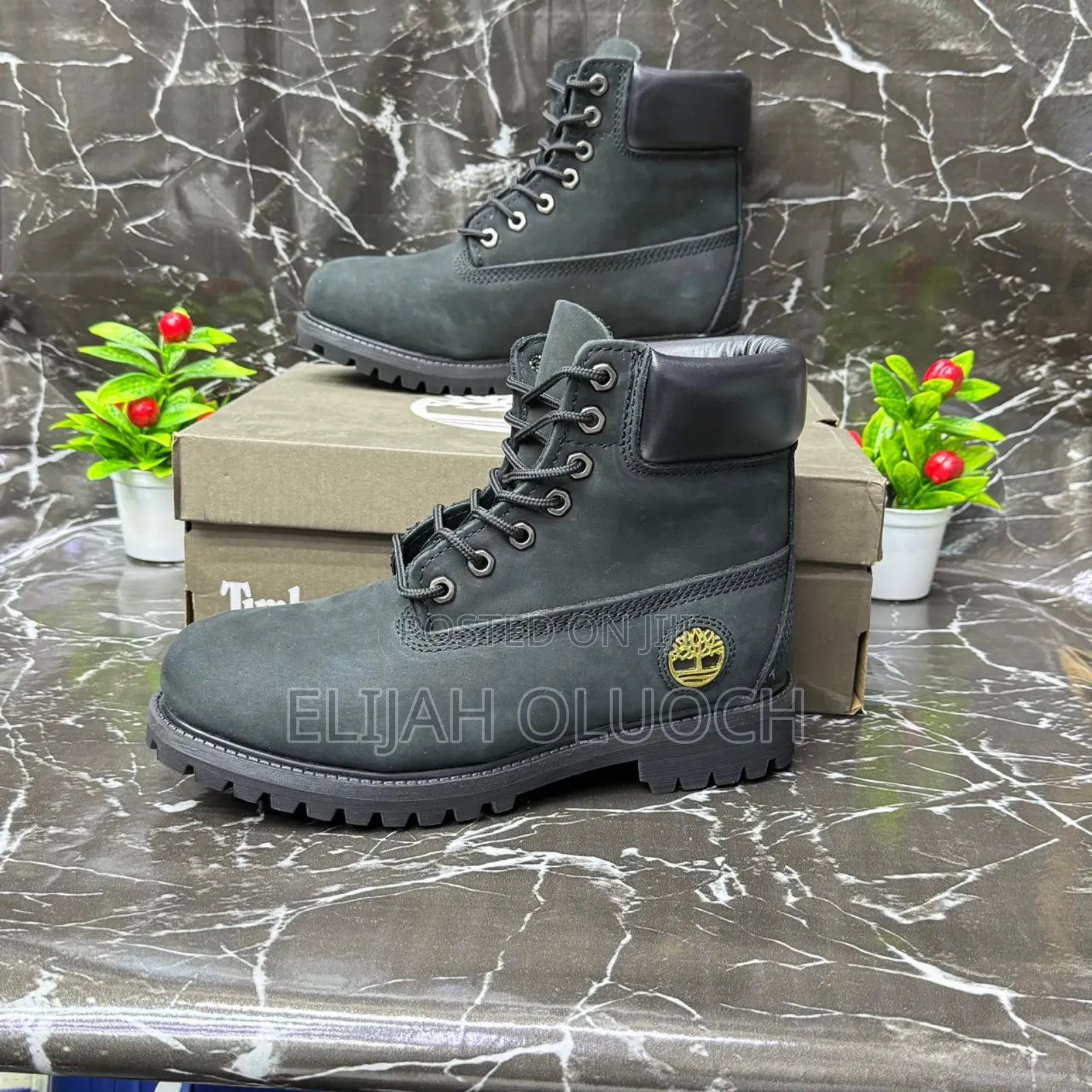 Metallic Logo Leather Timberland Boots
