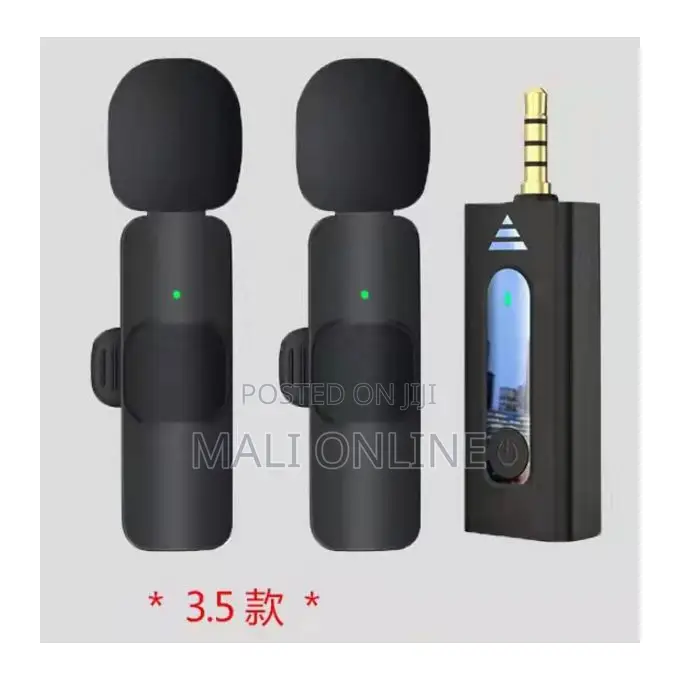 K35 Dual Wireless Microphone 3.5mm Clip-on Mic
