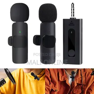 K35 Dual Wireless Microphone 3.5mm Clip-on Mic