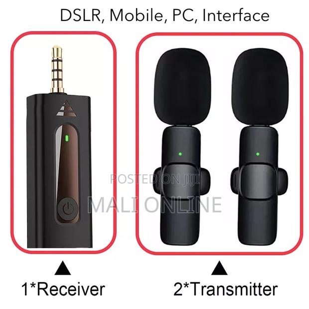 K35 Dual Wireless Microphone 3.5mm Clip-on Mic - thumbnail 6