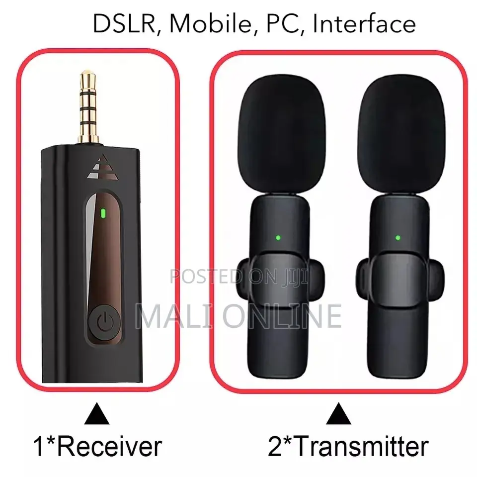 K35 Dual Wireless Microphone 3.5mm Clip-on Mic