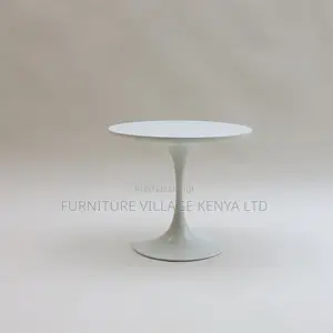 Office Table: Smooth White Round Office Accent Table