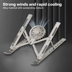 Adjustable Aluminum Laptop Stand With Detachable Cooling Fan