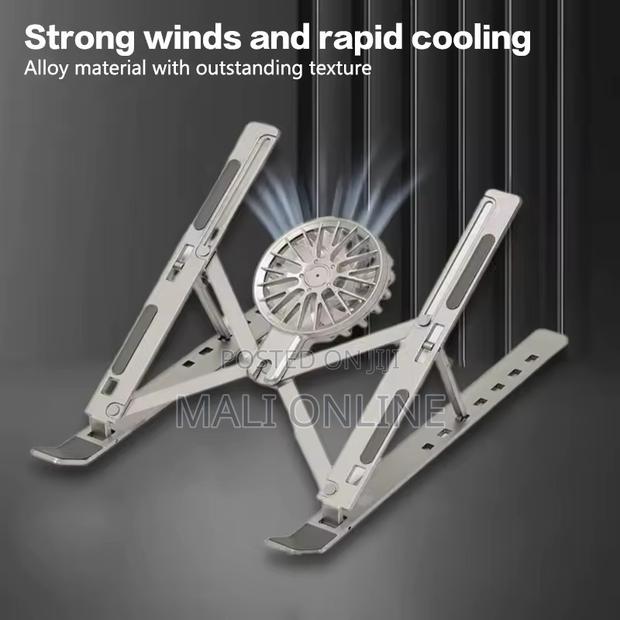 Adjustable Aluminum Laptop Stand With Detachable Cooling Fan