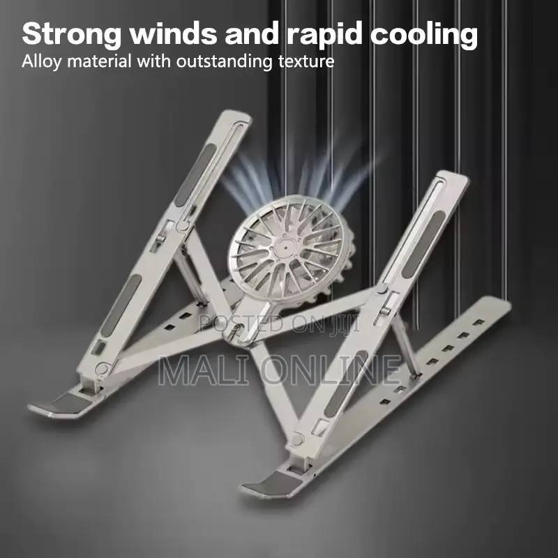 Adjustable Aluminum Laptop Stand With Detachable Cooling Fan