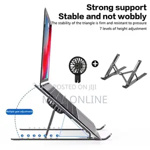 Adjustable Aluminum Laptop Stand With Detachable Cooling Fan