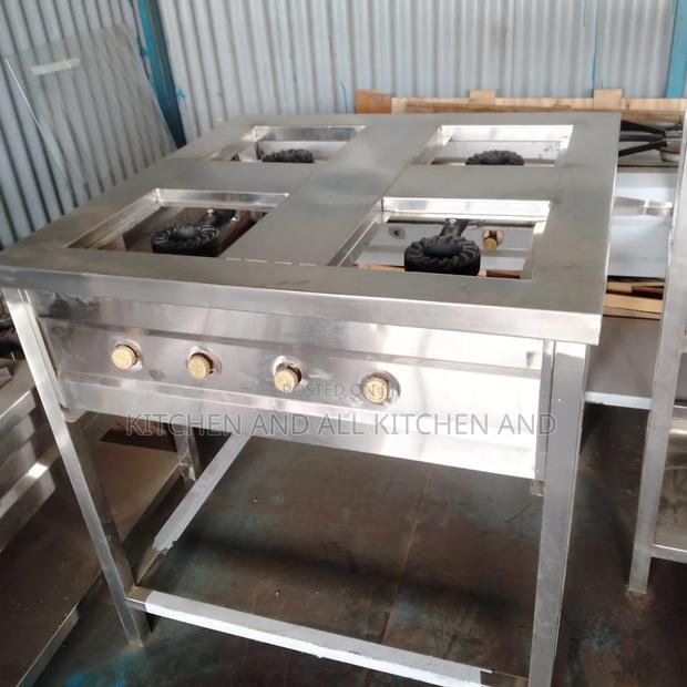 Square Stainless Steel Gas 4 Burner Cooker