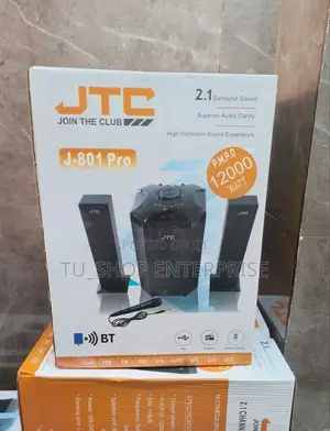 Hometheatre!Jtc Mtungi 2.1ch -Bt/Fm/Usb-12,000w-Sy
