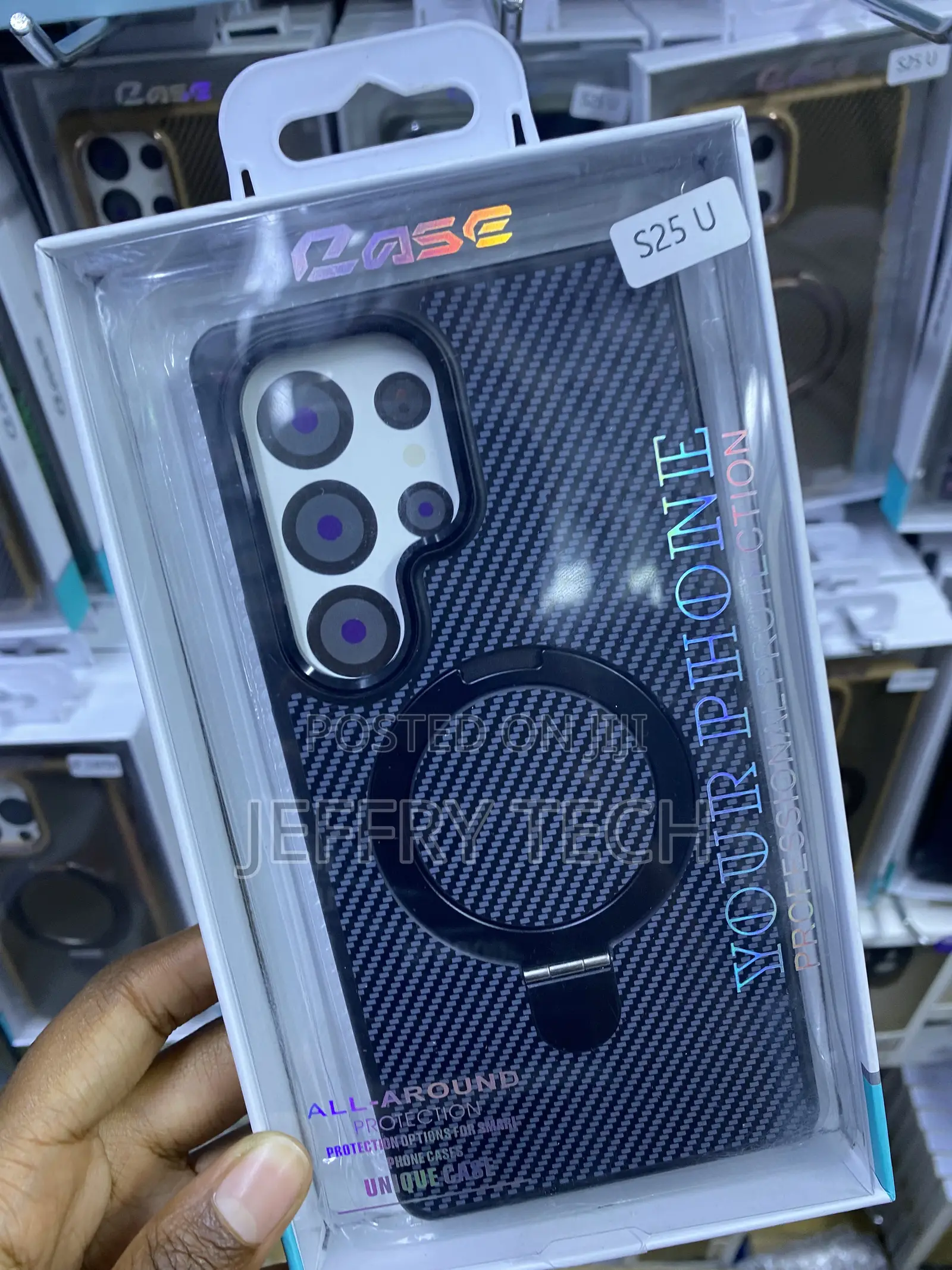 Lempiti Galaxy S25 Ultra Carbon Fiber Ringstand Magsafe Case