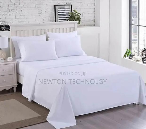 *6pc Plain White Cotton Bedsheets