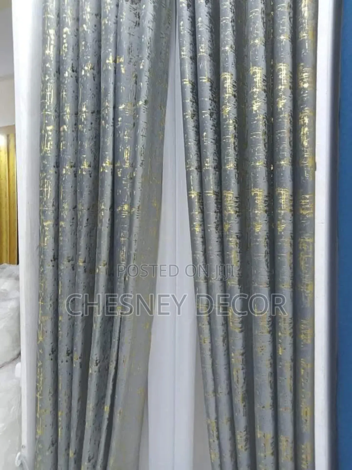 Grey Gold Curtains