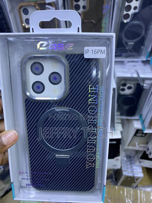 Keysion 16 Pro Max Carbon Fiber Ring Stand Magsafe Case - main view