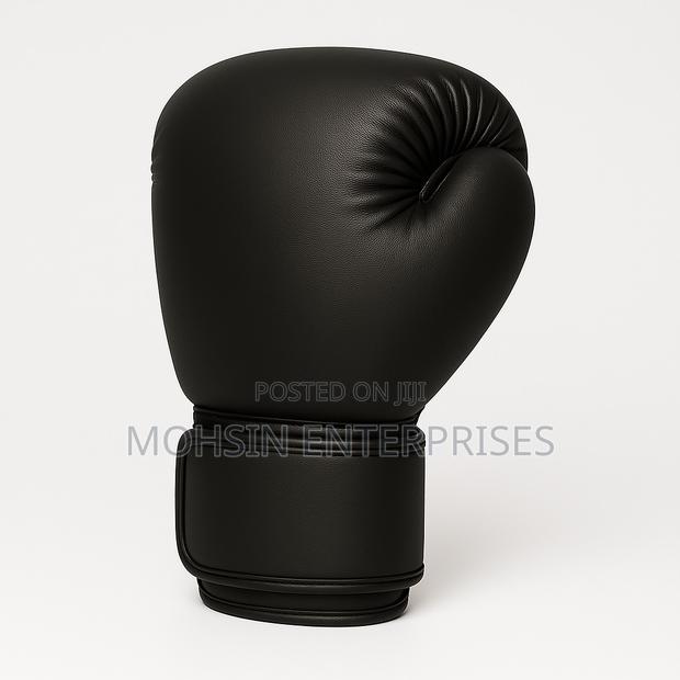 Professional Mma Boxing Gloves. Plain Black - thumbnail 2