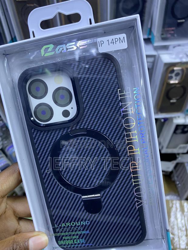 Aulumu iPhone 14 Pro Max Carbonfiber Ring Stand Magsafe Case - thumbnail 3