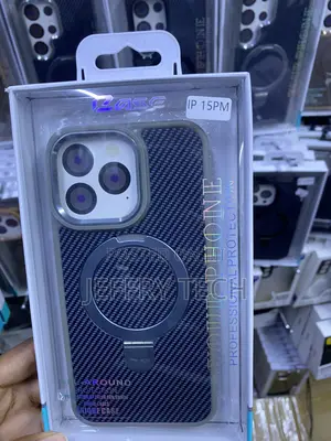 Rungos iPhone 15 Pm Carbon Fiber Ring Stand Magsafe Case