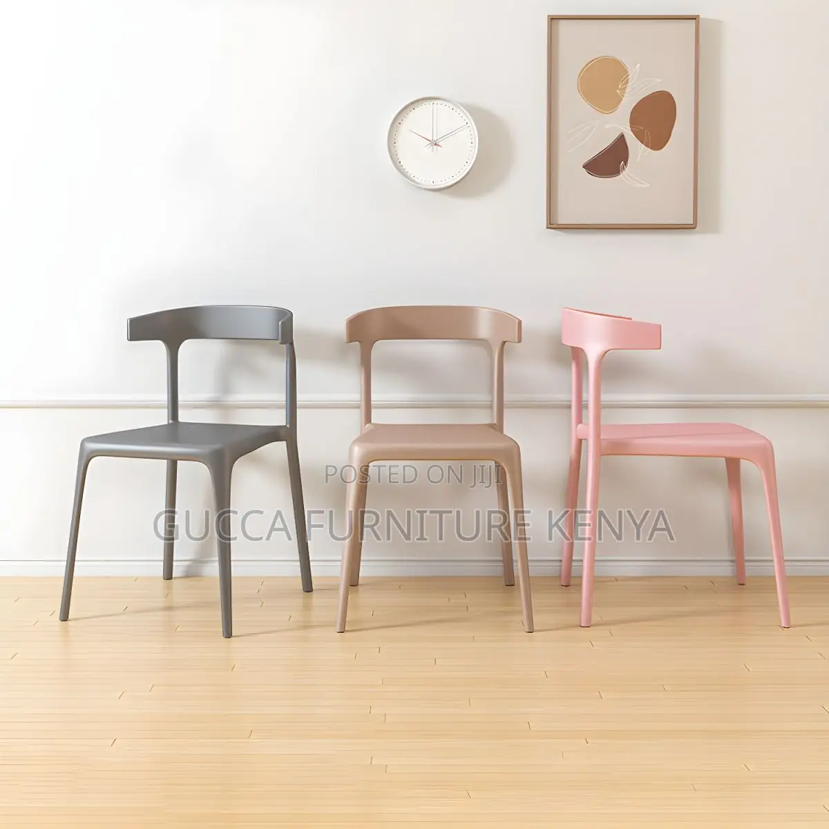 Dining Chair:Armless Chair for Kitchen With Plastic Legs