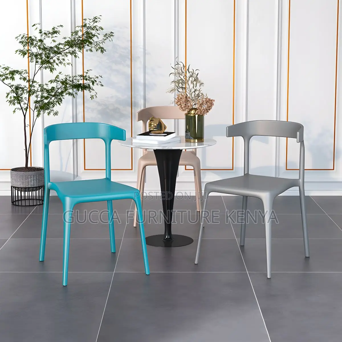 Dining Chair:Armless Chair for Kitchen With Plastic Legs