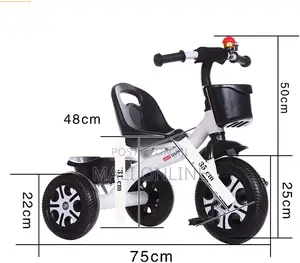 Colorful 3-wheel Kid Tricycle With Front & Rear Basket