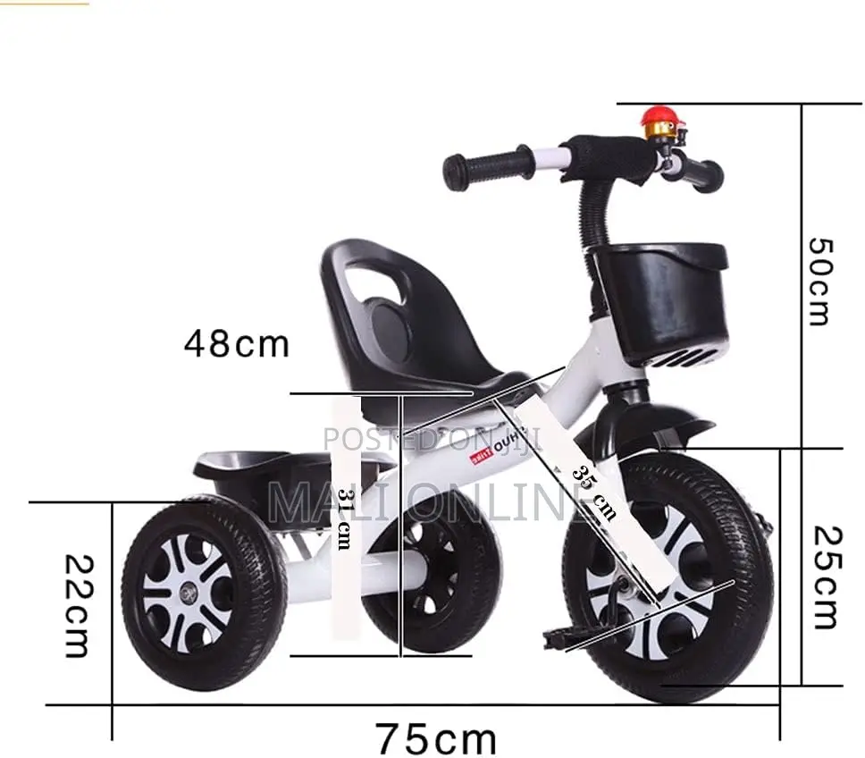 Colorful 3-wheel Kid Tricycle With Front & Rear Basket